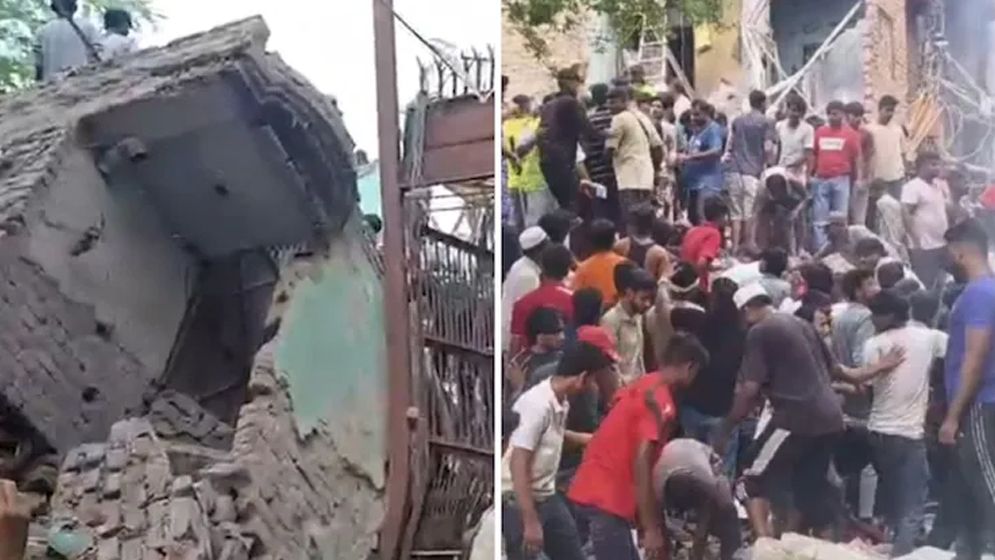 দিল্লিতে বহুতল ভবন ধস, হতাহতের শঙ্কা