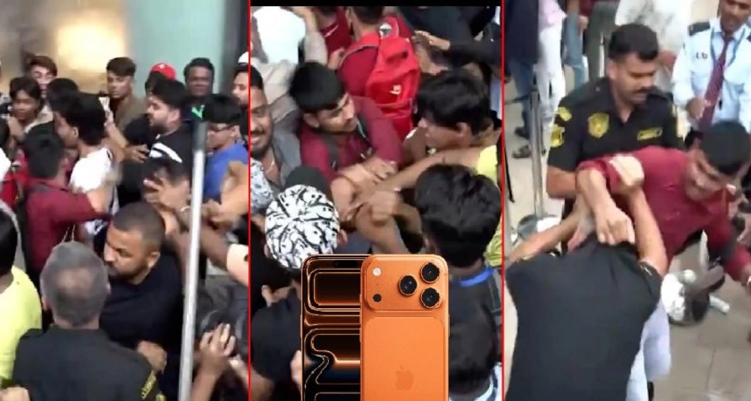 উপচে পড়া ভিড়, ক্রেতাদের তুমুল মারামারি নতুন আইফোন ১৭ কিনতে!
