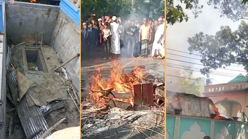 ‘ইমাম মাহাদি’ দাবিদার নুরাল পাগলার দরবারে হামলা, লাশ তুলে পুড়িয়ে দিল জনতা