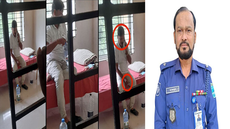 হাজতে বিছানায় শুয়ে সিগারেট হাতে বিএনপি নেতা, অর্থের বিনিময়ে সুবিধা দিচ্ছেন থানার ওসি