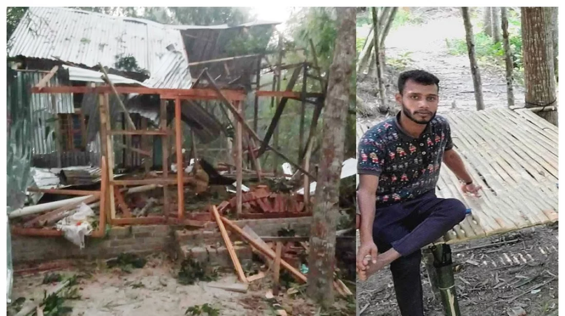 বোমা বিস্ফোরণে বসতঘর গেল উড়ে, যুবকের মৃত্যু