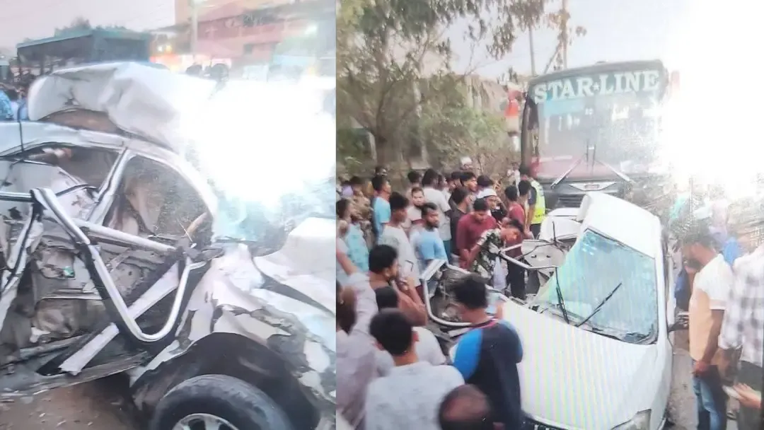 স্টার লাইন বাসের ধাক্কায় বাংলাদেশ খেলাফত মজলিস নেতার পরিবারের ৫ জন নিহত